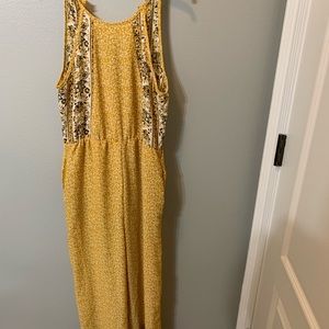 yellow floral jumpsuit